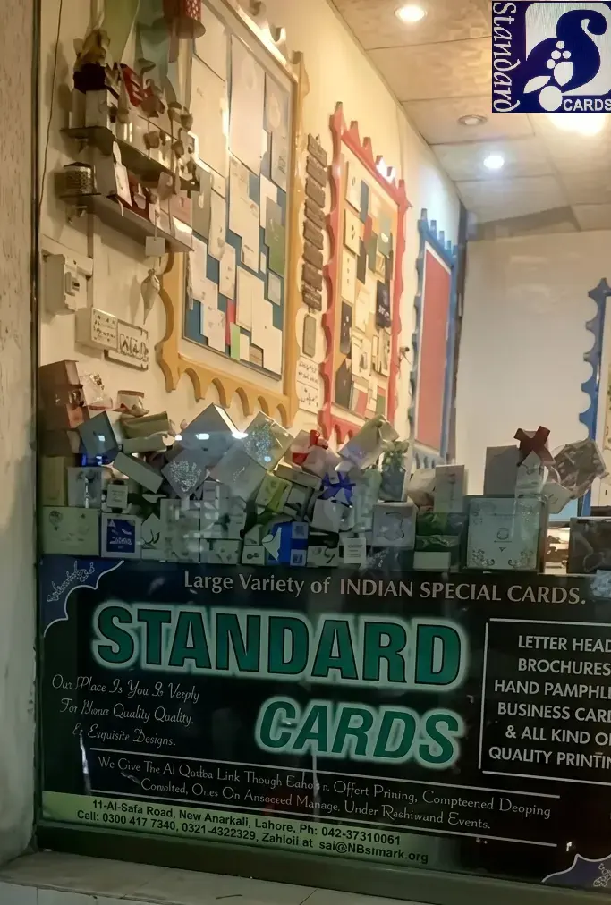 Standard Cards Lahore Shop Front - online printing services Lahore